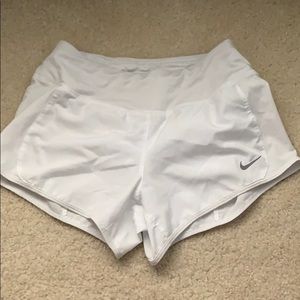 white nike drift athletic shorts